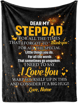 Personalized to My Stepdad Blanket Summer Fleece Bed Throw Blankets - Thegiftio UK