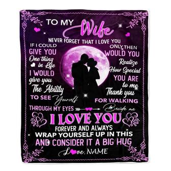 Personalized To My Wife Blanket From Husband I Love You Forever And Always Wife Valentine Christmas Wedding Anniversary Customized Fleece Blanket - Thegiftio UK