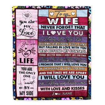 Personalized To My Wife Blanket From Husband Romantic I Love You Gifts For Wife Anniversary Valentines Wedding Christmas Customized Fleece Throw Blanket - Thegiftio UK