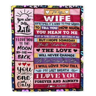 Personalized To My Wife Blanket From Husband Wood Never Forget That I Love You Wife Anniversary Valentines Day For Her Wedding Christmas Fleece Throw Blanket - Thegiftio UK