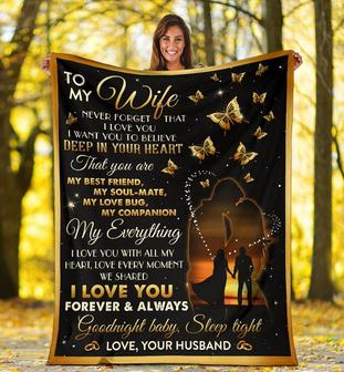 Personalized To My Wife Butterfly Blanket From Husband To My Wife That You Are My Best Friend Blanket - Thegiftio UK