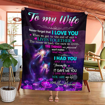 Personalized To My Wife Butterfly Neon Blanket From Husband, To My Wife Never Forget That I Love You Butterfly Neon Blanket Gifts For Wife - Thegiftio UK