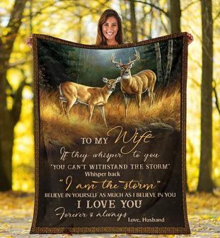 Personalized To My Wife Couple Deer Blanket From Husband To My Wife I Love You Forever And Always Blanket - Thegiftio UK