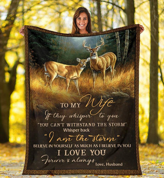 Personalized To My Wife Couple Deer Blanket From Husband To My Wife I Love You Forever And Always Blanket - Thegiftio