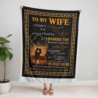 Personalized To My Wife Couple Fleece Blanket, To My Wife I Didn't Marry You Blanket Gifts For Wife - Thegiftio UK