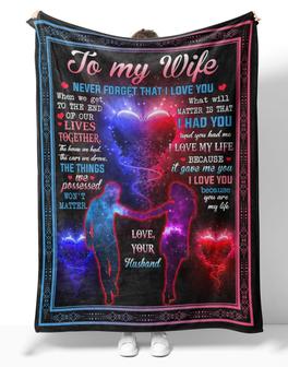 Personalized To My Wife Couple Holding Hand Blanket From Husband, To My Wife Never Forget That I Love You Couple Holding Hands Blanket Gifts For Wife - Thegiftio UK
