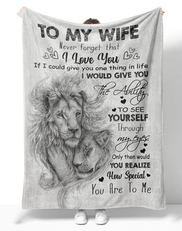 Personalized To My Wife Couple Lion Art Blanket From Husband, To My Wife Never Forget That I Love You Couple Lion Love Blanket Gifts For Wife - Thegiftio UK