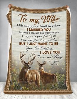 Personalized To My Wife Deer Couple Blanket From Husband, To My Wife I Love You Forever And Always Deer Couple Love Blanket Gifts For Wife - Thegiftio UK