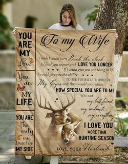 Personalized To My Wife Deer Couple Blanket From Husband, To My Wife You Are My love You Are My life Deer Couple Blanket Gifts For Wife - Thegiftio UK