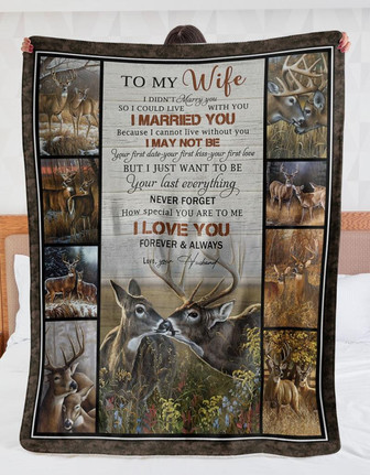 Personalized To My Wife Deer Love Blanket From Husband, To My Wife Never Forget How Special You Are To Me I Love You Dee Couple Blanket Gifts For Wife - Thegiftio