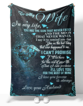 Personalized To My Wife Diamond Fleece Blanket, To My Wife In My Life You Are The Sun That Never Fades Blanket Gifts For Wife - Thegiftio UK