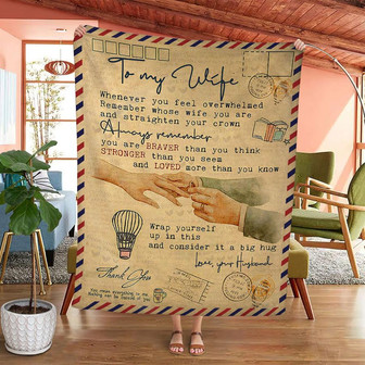 Personalized To My Wife Exchange Rings Letter Blanket From Husband, To My Whenever You Feel Overwhelmed Wedding Letter Blanket Gifts For Wife - Thegiftio UK