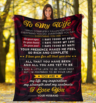 Personalized To My Wife Flower Blanket From Husband To My Wife I Have Completely Fallen For You Blanket - Thegiftio