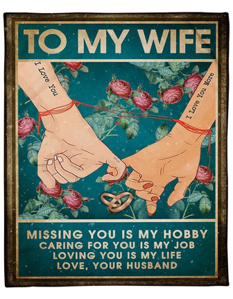 Personalized To My Wife Holding Hand Blanket Gift For Wife From Husband To My Wife I Love You More Blanket Customized - Thegiftio UK