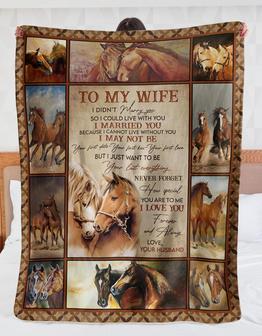 Personalized To My Wife Horse Couple Blanket From Husband, To My Wife I Love You Forever And Always Horse Couple Blanket Gifts For Wife - Thegiftio UK