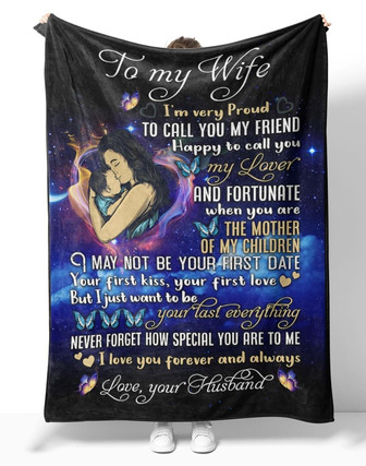 Personalized To My Wife Hug Baby Blanket From Husband, To My Wife I Am Very Proud To Call You My Friend Hugging Baby Blanket Gifts For Wife - Thegiftio