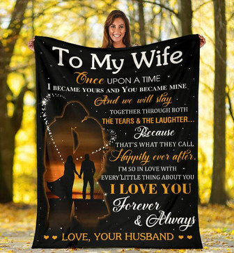 Personalized To My Wife Kissed Blanket From Husband To My Wife I Became Your And You Became Mine Blanket - Thegiftio UK