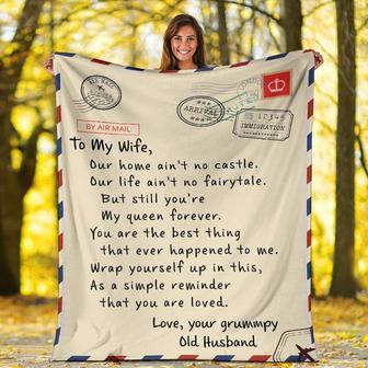 Personalized Wife Letter Blanket From Husband To My Wife Our Home Aint No Castle Blanket - Thegiftio UK