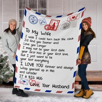 Personalized To My Wife Love Mail Letter Fleece Blanket Gifts For Wife From Husband To My Wife I May Not Be Your First Date Letter Blanket - Thegiftio UK