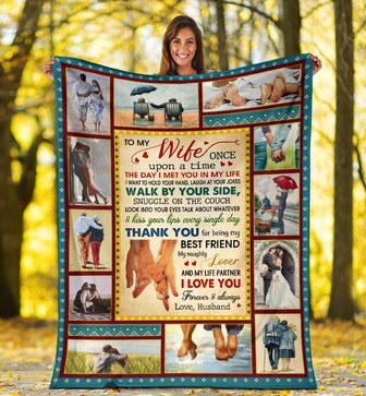 Personalized To My Wife Loving Couple Blanket From Husband To My Wife The Day I Met You In My Life Blanket - Thegiftio UK