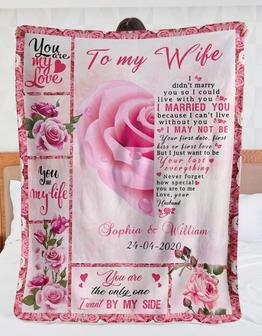 Personalized To My Wife Pink Rose Heart Blanket From Husband. To My Wife You Are My Love Pink Rose Flower Heart Blanket Gifts For Wife - Thegiftio UK