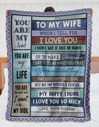 Personalized To My Wife Stripe Wood Blanket From Husband, To My Wife You Are The Only One I Want By My Side Wood Stripe Blanket Gifts For Wife - Thegiftio