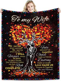 Personalized To My Wife Tree Heart Blanket Fleece s from Husband Gift Mother's Day Birthdays Anniversary Valentine's Day - Thegiftio UK