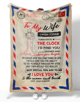 Personalized To My Wife Wedding Couple Letter Blanket From Husband, To My Wife I Wish I Could Turn Back The Clock Letter Blanket Gifts For Wife - Thegiftio UK
