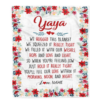 Personalized Yaya Blanket From Kids We Hugged This Blanket Yaya Birthday Mothers Day Christmas Customized Fleece Throw Blanket - Thegiftio UK