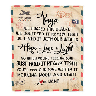 Personalized Yaya Blanket From Kids We Hugged This Blanket Mail Letter Yaya Birthday Mothers Day Christmas Customized Fleece Blanket - Thegiftio UK