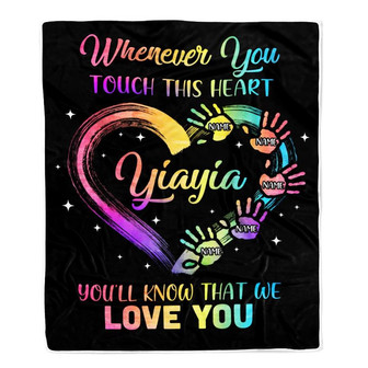 Personalized Yiayia Blanket From Grandkids Granddaughter Grandson We Love You Grandparent Yiayia Birthday Mothers Day Christmas Bed Fleece Throw Blanket - Thegiftio UK