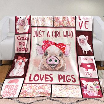 Pig Fleece Blanket Throw Blanket Christmas Throw Blanket - Thegiftio UK