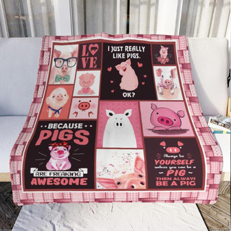 Pig Fleece Blanket Throw Blanket Christmas Throw Blanket - Thegiftio UK