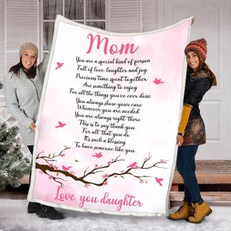 Pinky Mom Blanket, Poems Blanket To My Mom From Daughter Fleece Blanket - Thegiftio UK