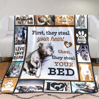 Pitbull Dog Fleece Blanket Throw Blanket Christmas Throw Blanket - Thegiftio UK