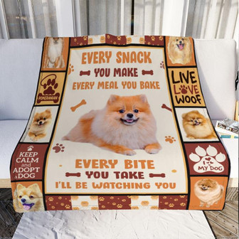 Pomeranian Dog Fleece Blanket Throw Blanket Christmas Throw Blanket - Thegiftio UK