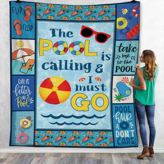 Pool Is Calling Fleece Blanket Throw Blanket Christmas Throw Blanket - Thegiftio UK