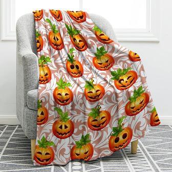 Pumpkin Blanket Gifts for Women Kids Girls Men Home Bedroom Living Room Decor Soft Cozy Lightweight Halloween Fall Harvest Thanksgiving Throw Blanket - Thegiftio UK