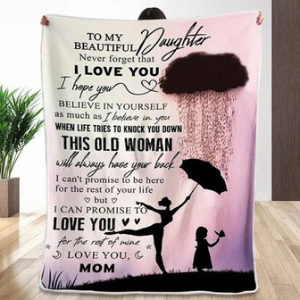 Rainy To My Beautiful Daughter Never Forget I Love You Blanket Gift For Daughter From Mom Birthday Gift Home Decor - Thegiftio UK