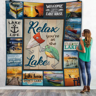 Relax You're At The Lake Fleece Blanket Throw Blanket Christmas Throw Blanket - Thegiftio UK