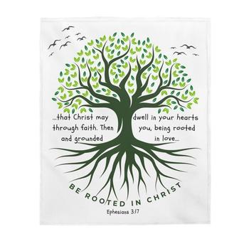 Be Rooted In Christ Inspirational Tree Healing Scriptures Prayer Bible Verse Throw Blanket - Thegiftio UK