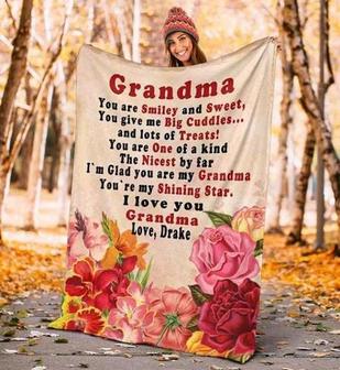 Rose Blanket To My Grandma You Are Smiley And Sweet International Women's Day Gift For Christmas, Home Decor - Thegiftio UK