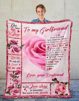 Rose To My Girlfriend You Are My Love Valentine Blanket Gift For Girlfriend From Boyfriend Birthday Gift Home Decor - Thegiftio UK