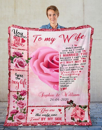 Rose To My Wife You Are My Love Valentine Blanket Gift For Wife From Husband Birthday Gift Home Decor Bedding Couch - Thegiftio UK
