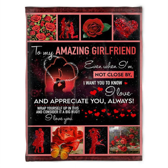 Roses Blanket. To My Amazing Girlfriend, I Want You To Know, I Love You. Gift For Girlfriend From Boyfriend Home Decor - Thegiftio