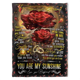 Roses Blanket. To My Girlfriend,Loved More Than You Think. Gift For Girlfriend From Boyfriend Home Decor Bedding Couch - Thegiftio UK