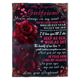 Roses Blanket, To My Girlfriend, You're Always On My Mind. Gift For Girlfriend Family Home Decor Bedding Couch Sofa Soft - Thegiftio UK