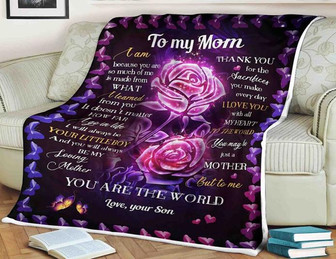 Roses Blanket To My Mom I Will Always Be Your Little Boy Be My Loving Mother, Gift For Mom Family Home Decor - Thegiftio UK