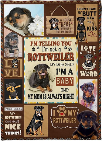 Rottweiler Blanket I'm Not A Rottweiler Christmas Birthday, My Grandson, Best Friend Female Men Gifts for Girls Women - Thegiftio