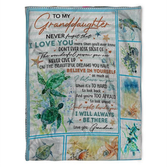 Sea Turtle Blanket,To My Granddaughter Don't Ever Lose Sight Of The Wonderful Person You Are,Gift For - Thegiftio UK